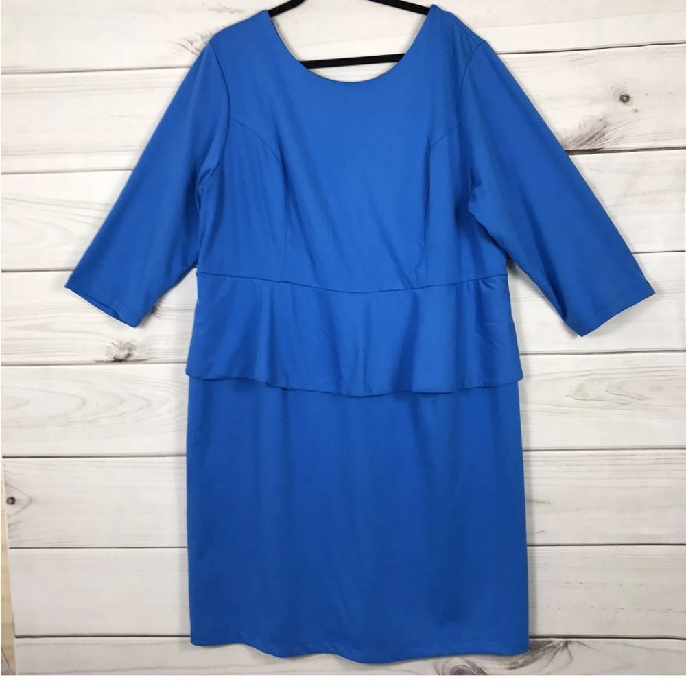 Jessica London plus size‎ peplum zip Dress Blue